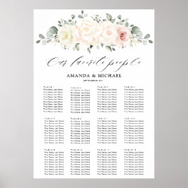 Champagne Ivory  Rosa Guest Sittplatsdiagram Poster