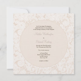 Champagne Ivory Snöre Monogram bröllopsinbjudan Inbjudningar