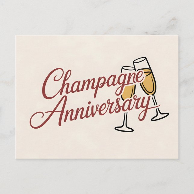 Champagne-jubileumsfirande manus grafik helg vykort (Framsida)