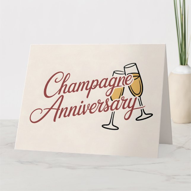 Champagne-jubileumsfirande manus grafik kort (Framsida)