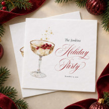 Champagne julfest servetter