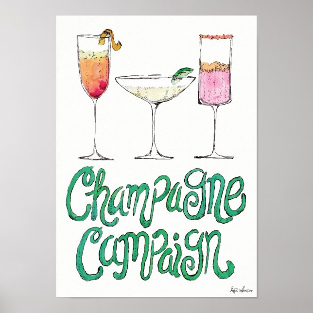 Champagne Kampanj Print Poster (Framsidan)
