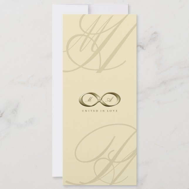 Champagne Kärlek Infinity Hand Clasp Symbol Bröllo Inbjudningar (Framsida)