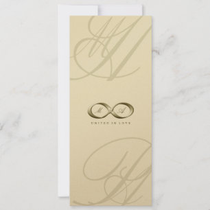 Champagne Kärlek Infinity Hand Clasp Symbol Bröllo Inbjudningar