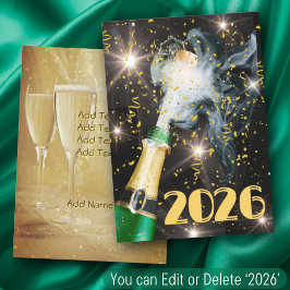 Champagne Konfetti Gott Nytt År 2 Sidodesigner Julkort