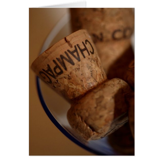 Champagne korkar kortet - din text här hälsningskort (Framsidan)