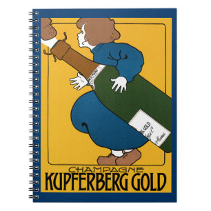 Champagne Kupferberg Guld Anteckningsbok Med Spiral