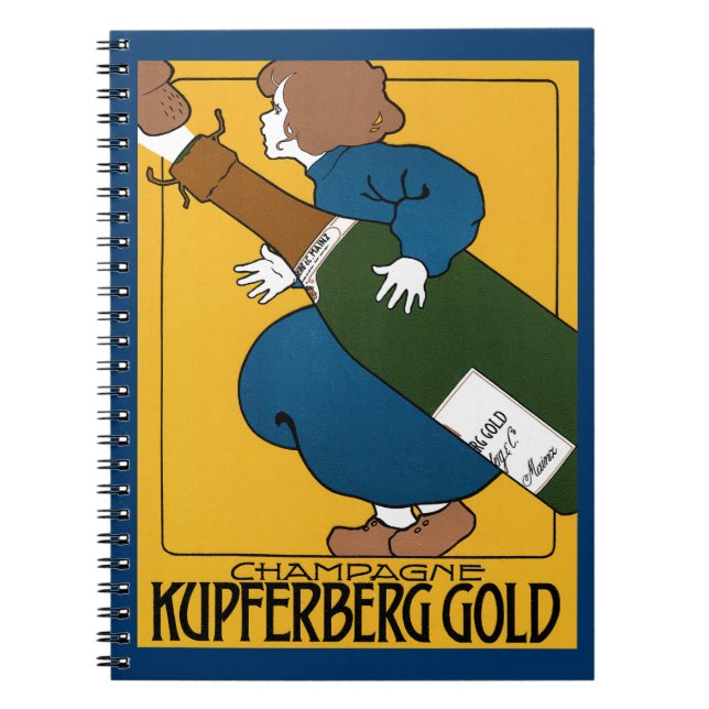 Champagne Kupferberg Guld Anteckningsbok Med Spiral (Framsidan)