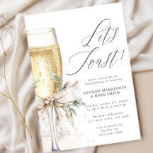 Champagne Låt Oss Toast Vinter Förlovning