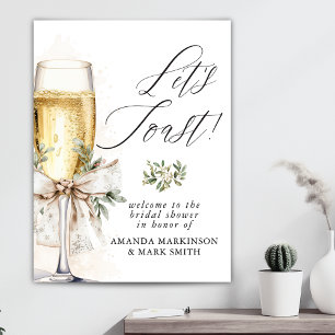 Champagne Låt oss toasta Vinter Bröllopsdusch Välk Poster