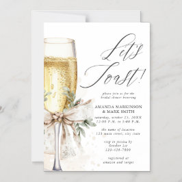 Champagne Let's Toast Winter Bridal Shower Magnetisk Inbjudningskort