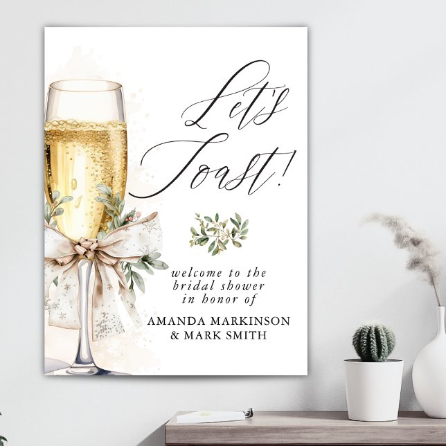 Champagne Let's Toast Winter Bridal Shower Welcome Poster (Skapare uppladdad)