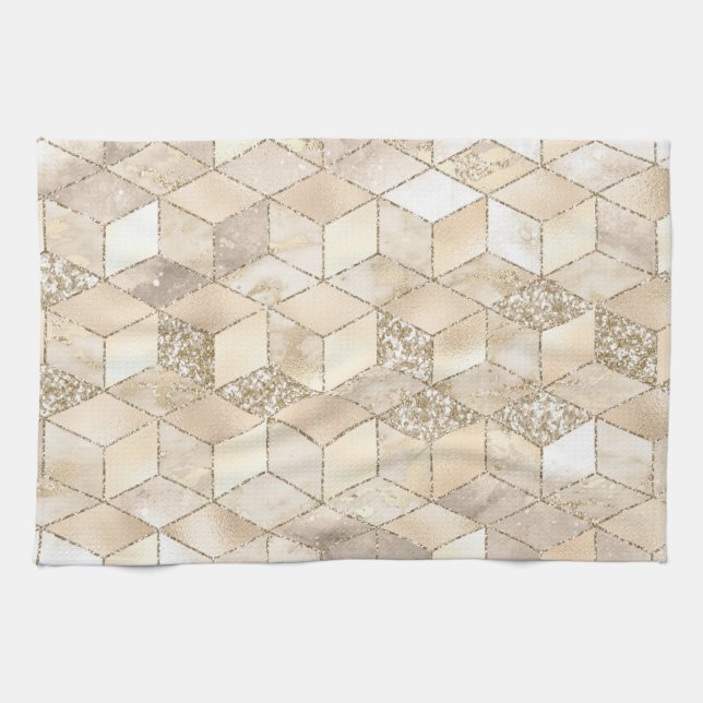 Champagne Light Brown Small Square Decorative Kökshandduk (Horisontell)
