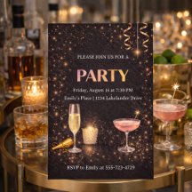 Champagne Lights Firande Inbjudan