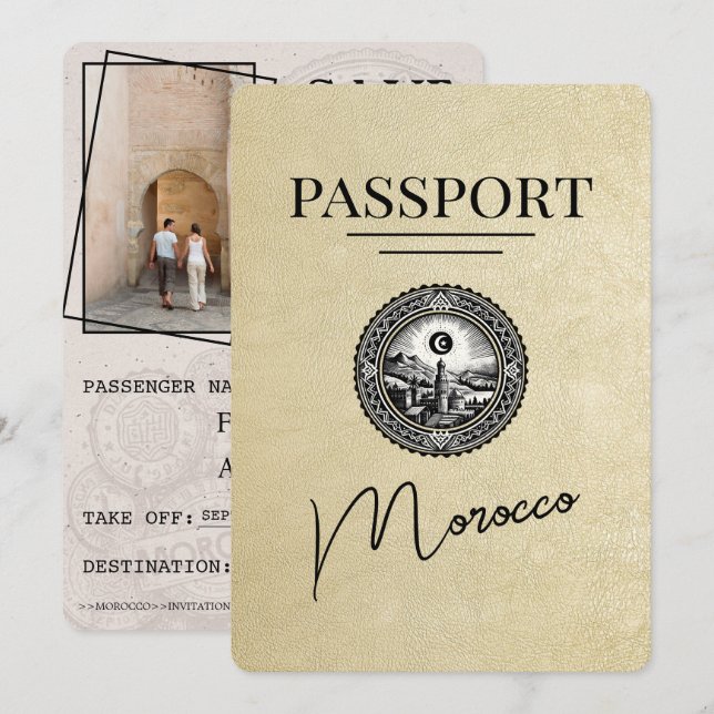 Champagne Marockanpasset Spara datum Datumet (Fram/baksida)