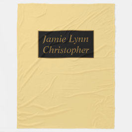 Champagne med Guld Par Namn Fleecefilt