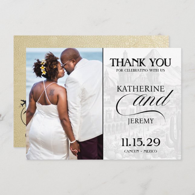 Champagne Mexico Pass Tack Kort (Fram/baksida)