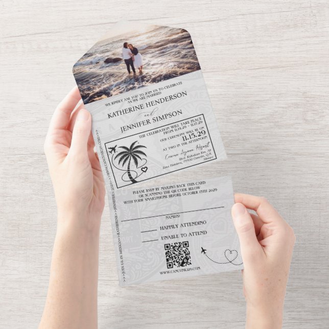 Champagne Mexico Passport Bröllop (Tearaway)