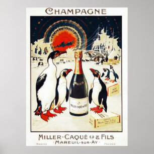 Champagne Miller-Caqu och Fils Poster