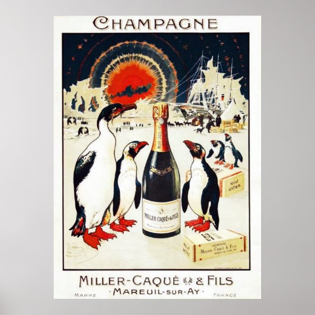 Champagne Miller-Caqu och Fils Poster (Framsidan)
