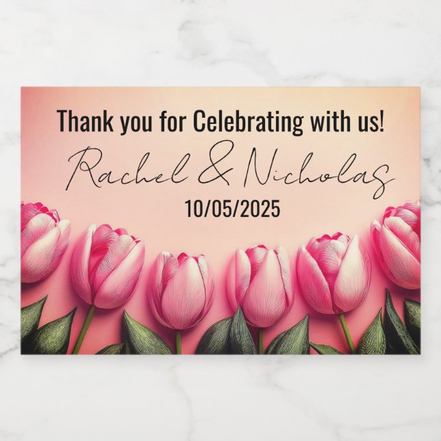 Champagne mini flaskor gynnar personlig (Enkel etikett)