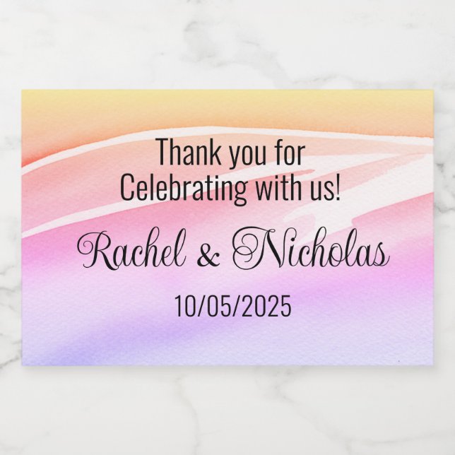 Champagne mini flaskor gynnar personlig (Enkel etikett)