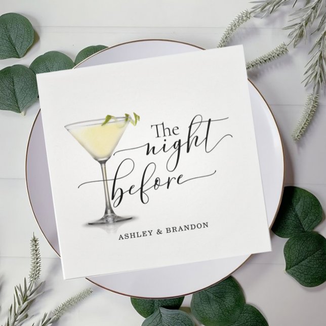 Champagne Minimal Script Kvällen Före Servetter (Skapare uppladdad)