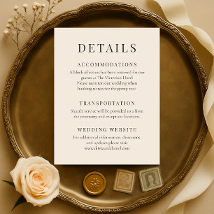 Champagne Minimalistisk Elegant Bröllopsinformatio Inbjudningar