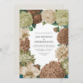 Champagne Mist, Willow Sage & Pebble Taupe Wedding Inbjudningar