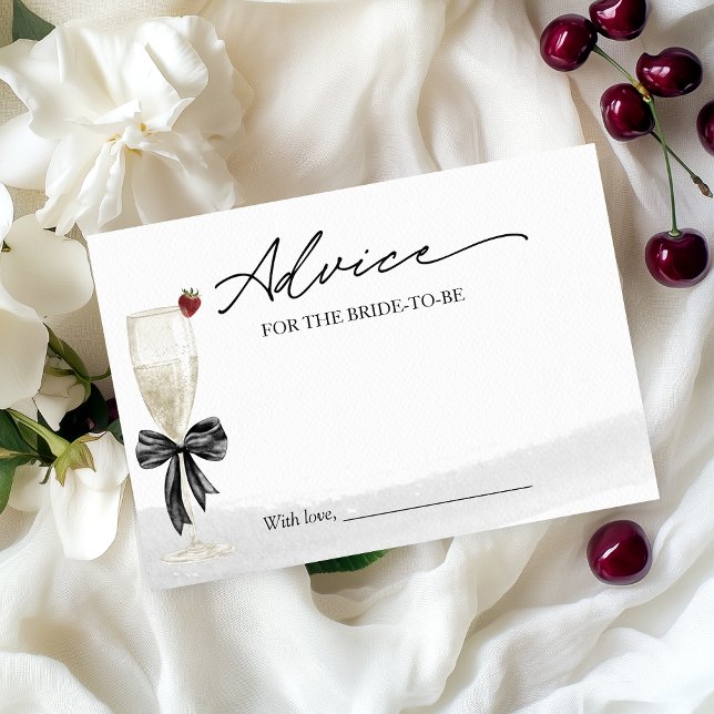 Champagne Möhippa Advice for Bride Card Inbjudningar (Skapare uppladdad)