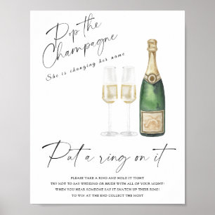 Champagne möhippa - lägg en ring på spel poster