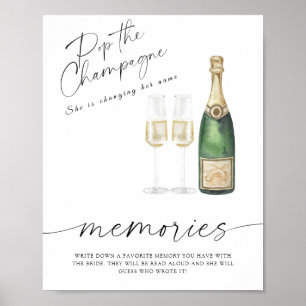 Champagne möhippa - minnen med bruden poster
