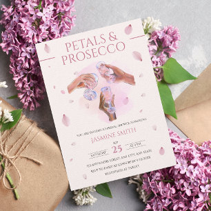 Champagne Möhippa Petals och Prosecco Rosa Inbjudningar