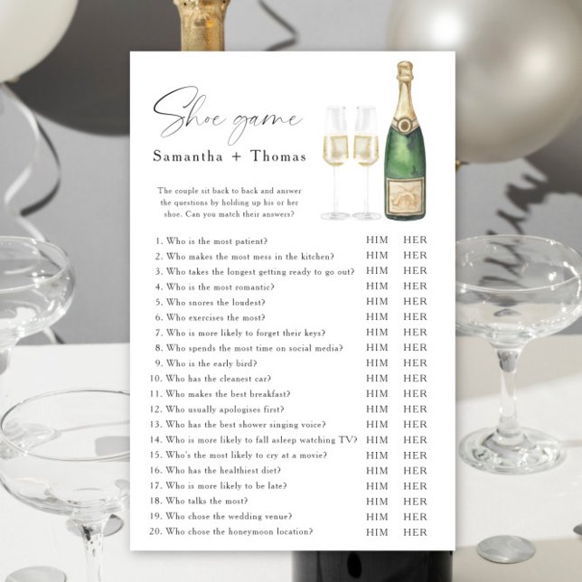 Champagne möhippa Shoe-spel (Skapare uppladdad)