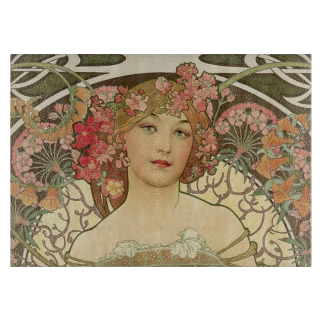 Champagne Mucha Small Rectangle Caking Board (Framsidan)