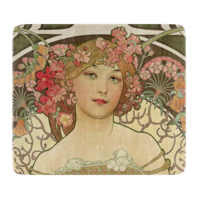Champagne Mucha Small Rectangle Caking Board (Framsidan)