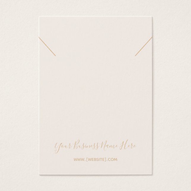 Champagne Necklace Pendant Visning Card Visitkort (Framsidan)