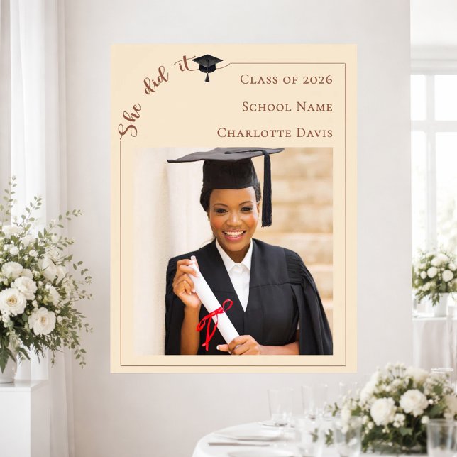 Champagne neutral photo Graduation Party welcome Poster (Skapare uppladdad)
