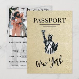 Champagne New York City Passport Spara datumet