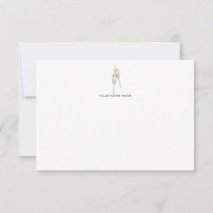 Champagne Notecard Tack Kort