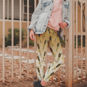 Champagne Nya året Kväll Firande Guld Glitter Leggings