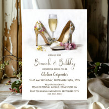 Champagne och blommiga skor Brunch och bubbel