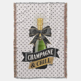 Champagne och Chill Throw Blanket Filt