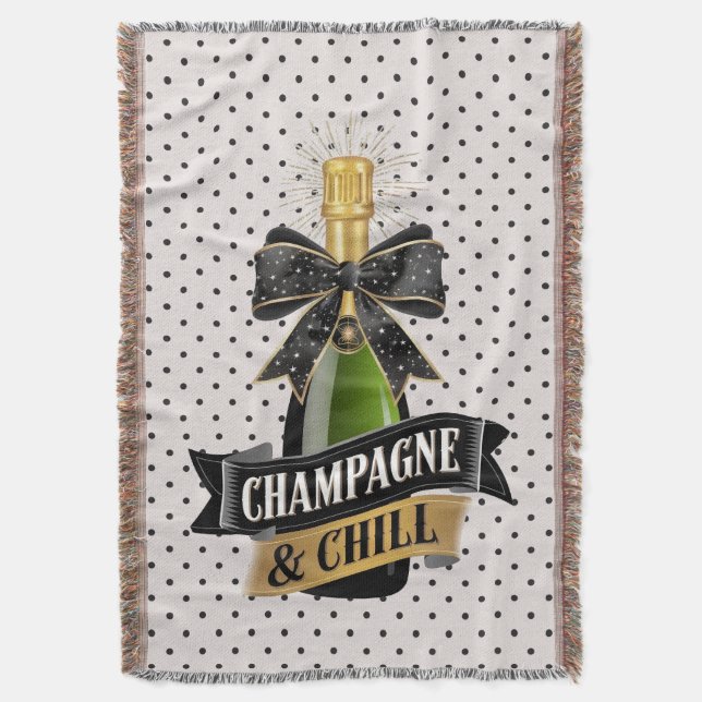 Champagne och Chill Throw Blanket Filt (Framsidan Vertikal)