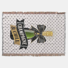 Champagne och Chill Throw Blanket Filt