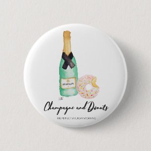 Champagne- och Donutsvattenfärgen knäppas Knapp
