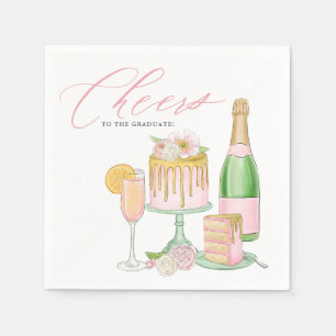 Champagne och Drip Cake Cheers till Student Pappersservett
