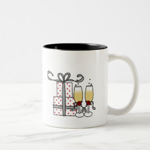 Champagne och gåvamugg Två-Tonad mugg