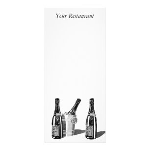 Champagne och is ösregnar menyn reklamkort