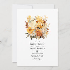 Champagne och Ivory Blommigt Möhippa Inbjudningar